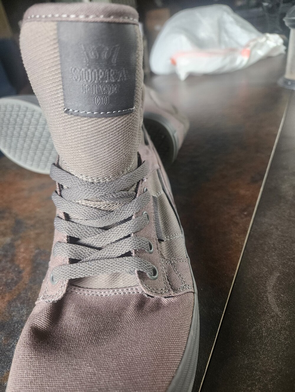 Supra Men’s High-Top Canvas Sneakers — Brown